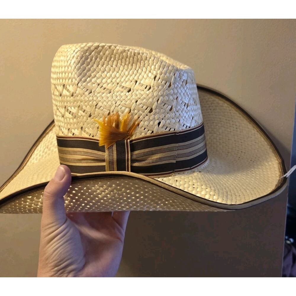 Bradford Stage Coach Cowboy Straw Hat 7 1/4 Made USA